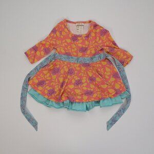 Matilda Jane Girls Long Sleeve Floral Dress – Pink/Purple – Size 18M